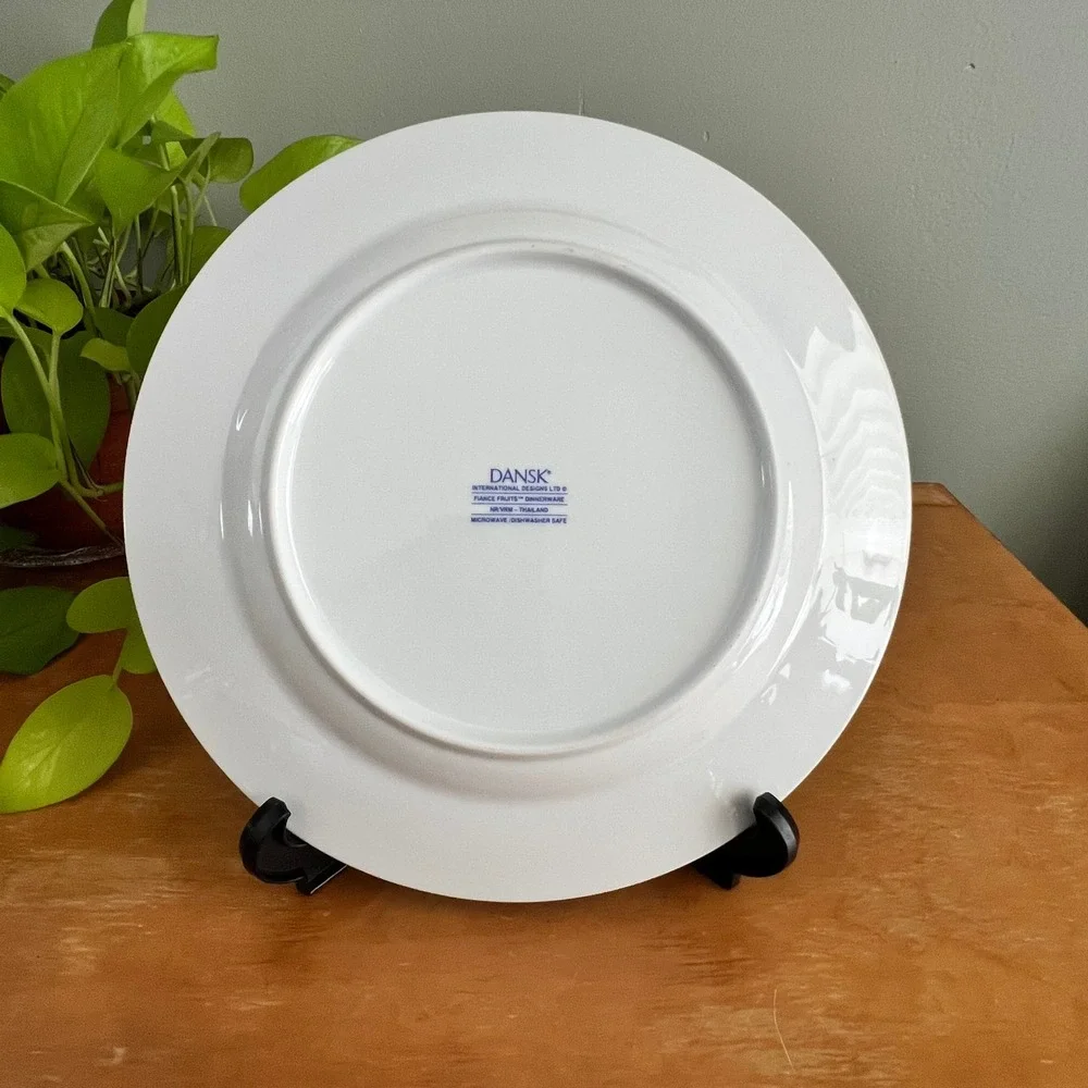 Dansk Fiance Fruits Dinner Plate 11 Inch Replacement Porcelain Fruit Vine Blue